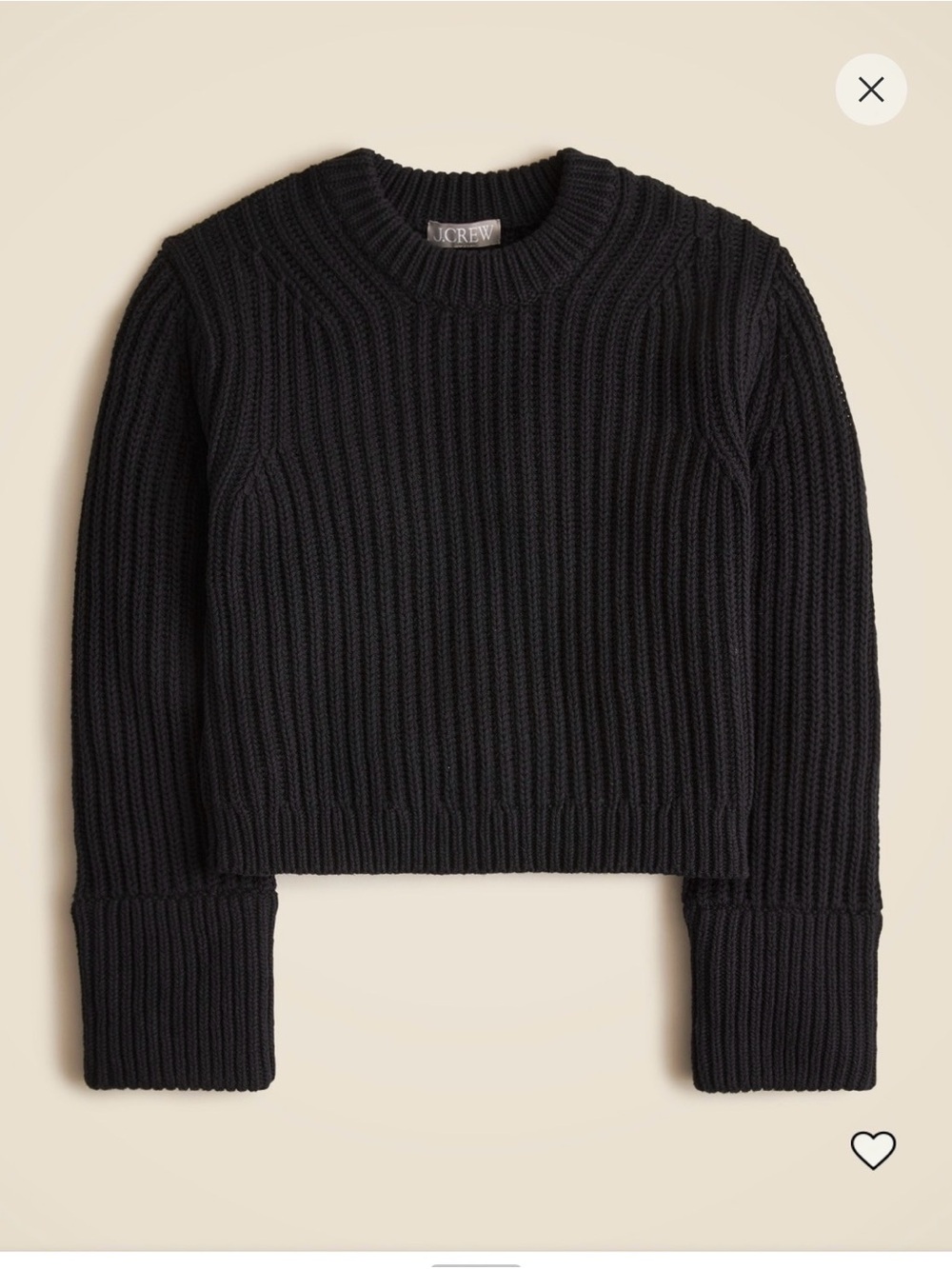 J. Crew Black Ribbed Crewneck Sweater